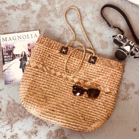 Oversized straw basket bag - Picture 2 of 6